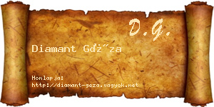 Diamant Géza névjegykártya