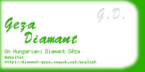 geza diamant business card